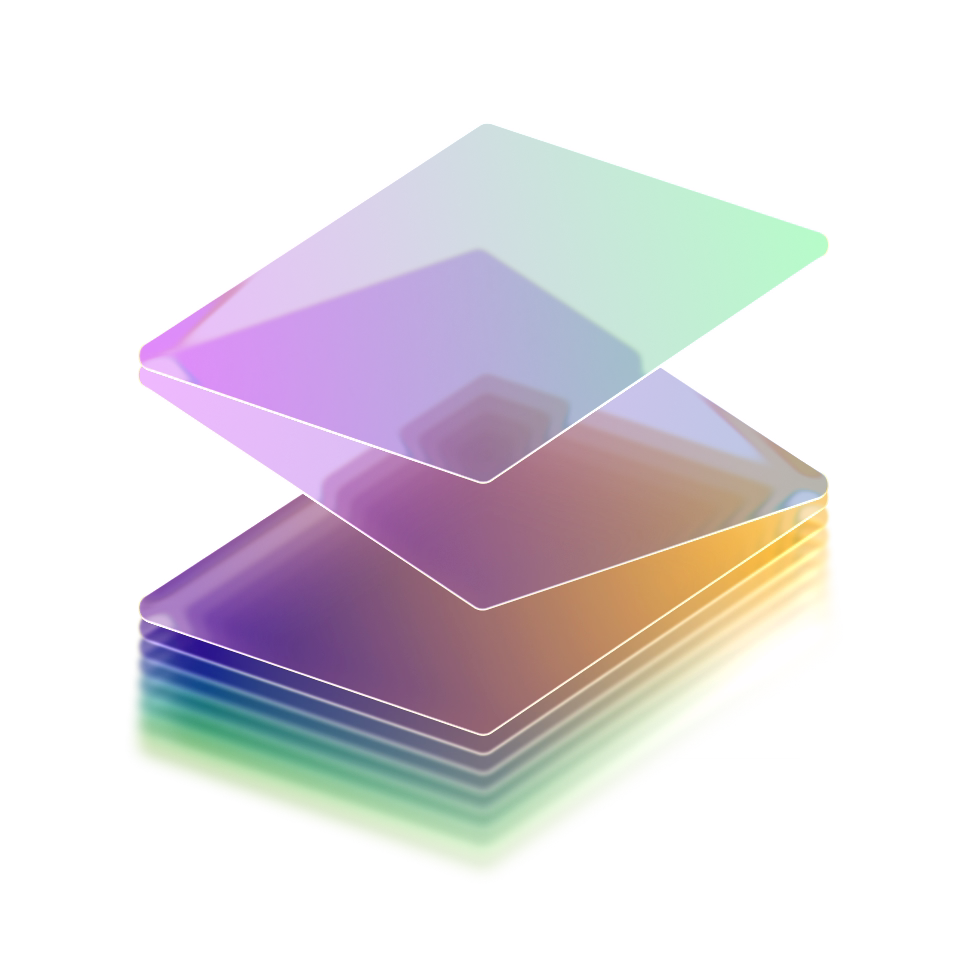 Card Stack Logo - Glass - T